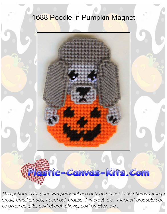 Poodle Halloween Magnet