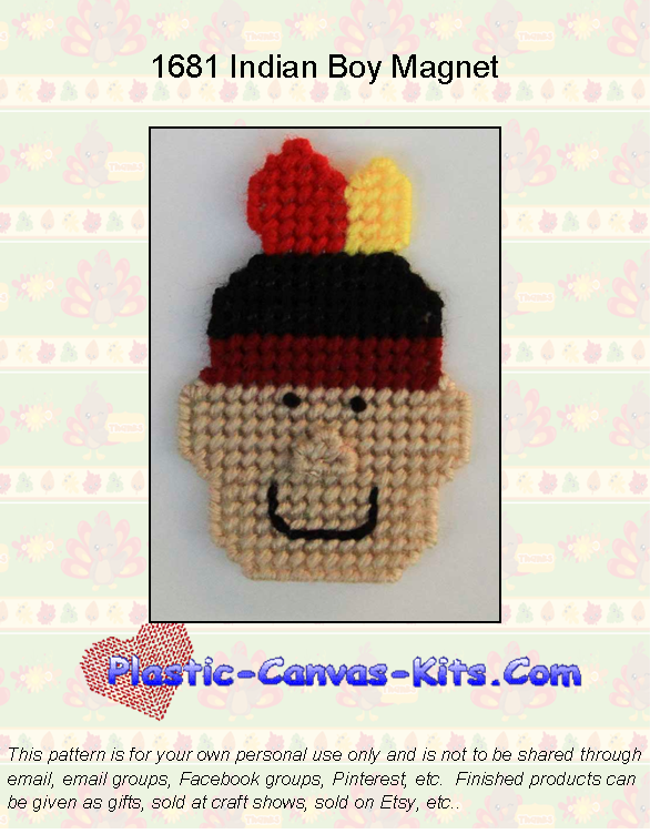 Thanksgiving Indian Boy Magnet