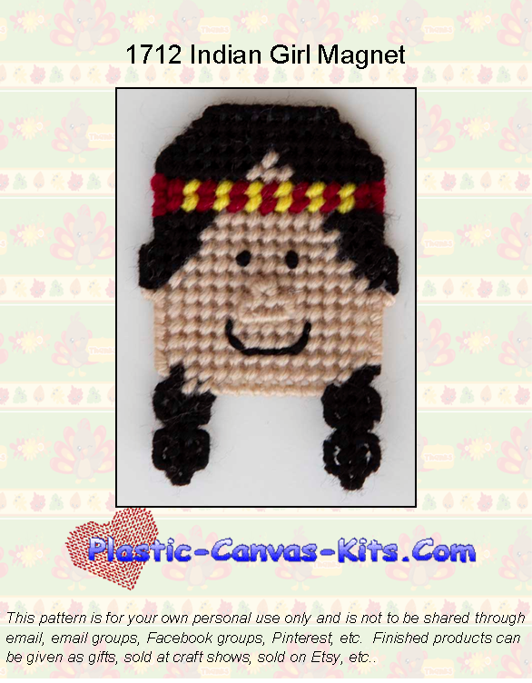 Thanksgiving Indian Girl Magnet