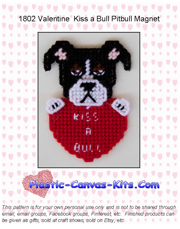 Kiss A Bull Valentine's Day Pitbull Magnet