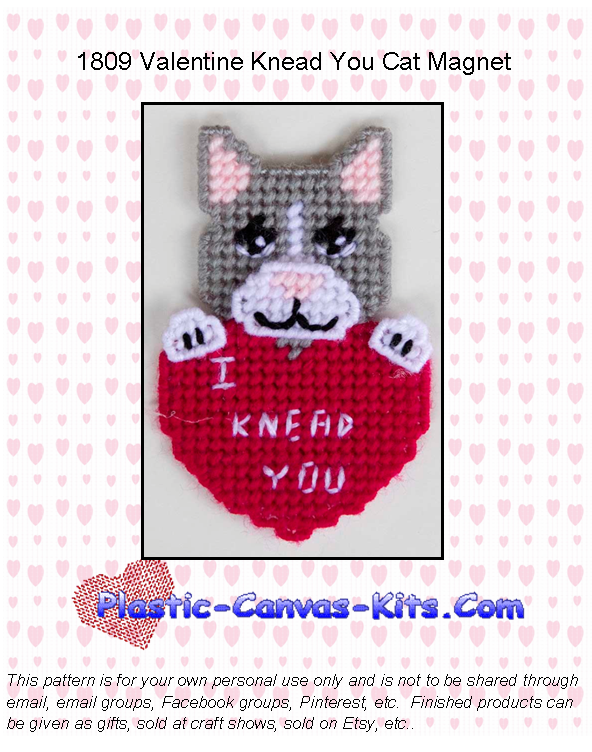 Knead You Valentine's Day Cat Magnet