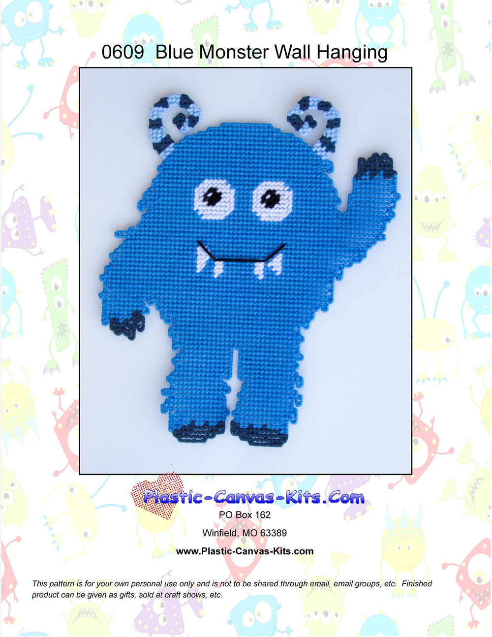 Blue Monster Wall Hanging