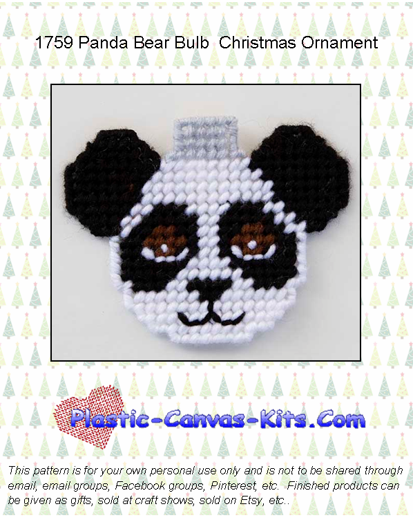 Panda Bear Christmas Bulb Ornament