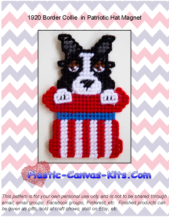 Patriotic Border Collie Magnet