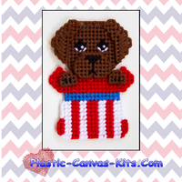 Patriotic Chocolate Labrador Magnet