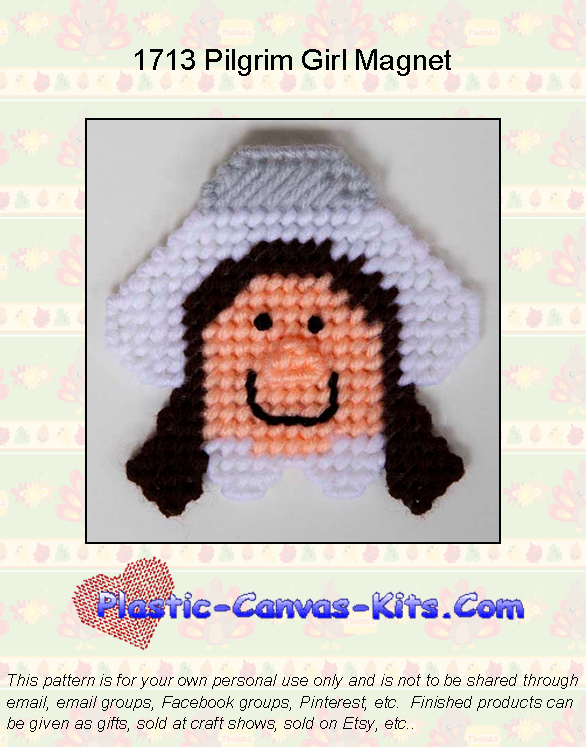 Thanksgiving Pilgrim Girl Magnet