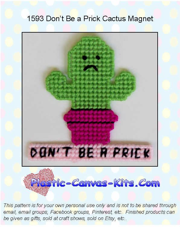 Don't Be a Prick Cactus Magnet