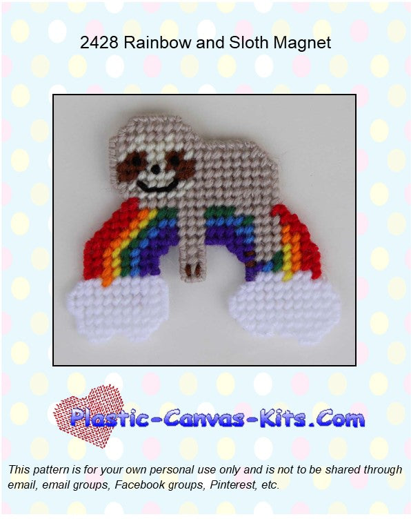 Rainbow and Sloth Magnet