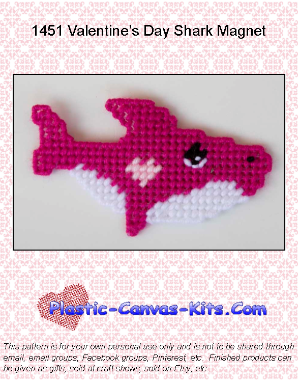 Valentine's Day Shark Magnet