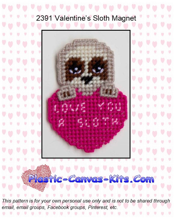 Valentine's Day Sloth Magnet