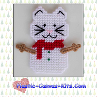 Snow Kitty Cat Christmas Ornament