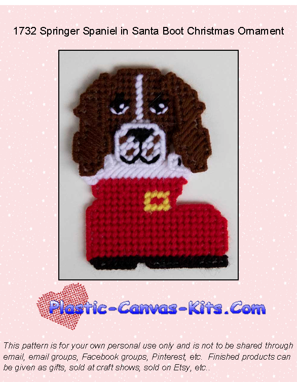 Springer Spaniel in Santa Boot Christmas Ornament