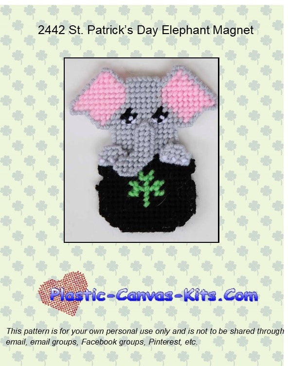 St. Patrick's Day Elephant Magnet